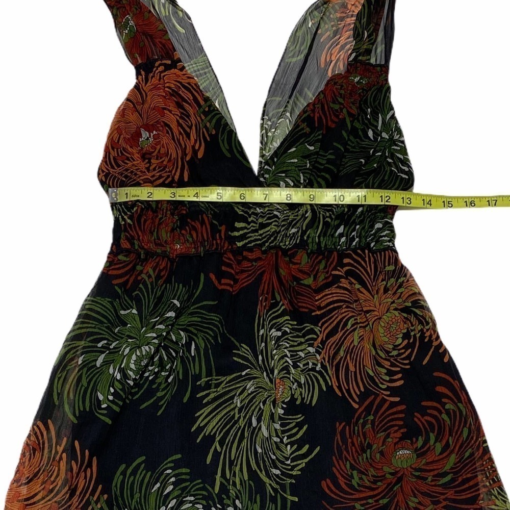 FIRE Los Angeles Sleeveless Plunge Printed Dress L - Picture 9 of 12
